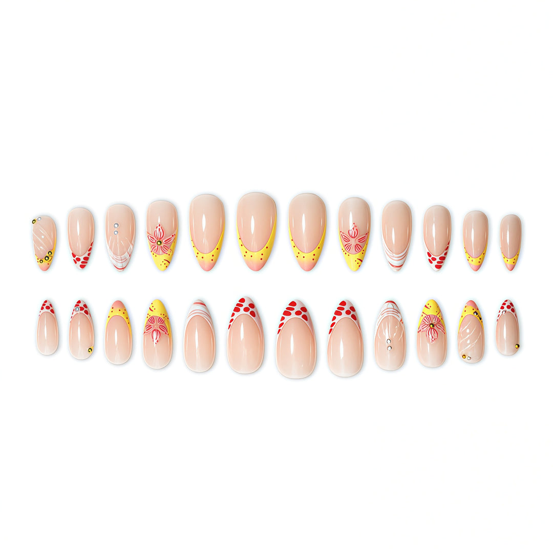 Floral-Embellished Press-On Nail Extensions Kalsten