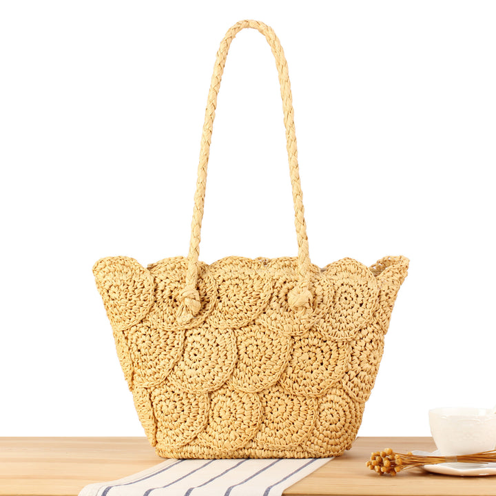 Hand-knotted beach bag with decorative motif Kalsten