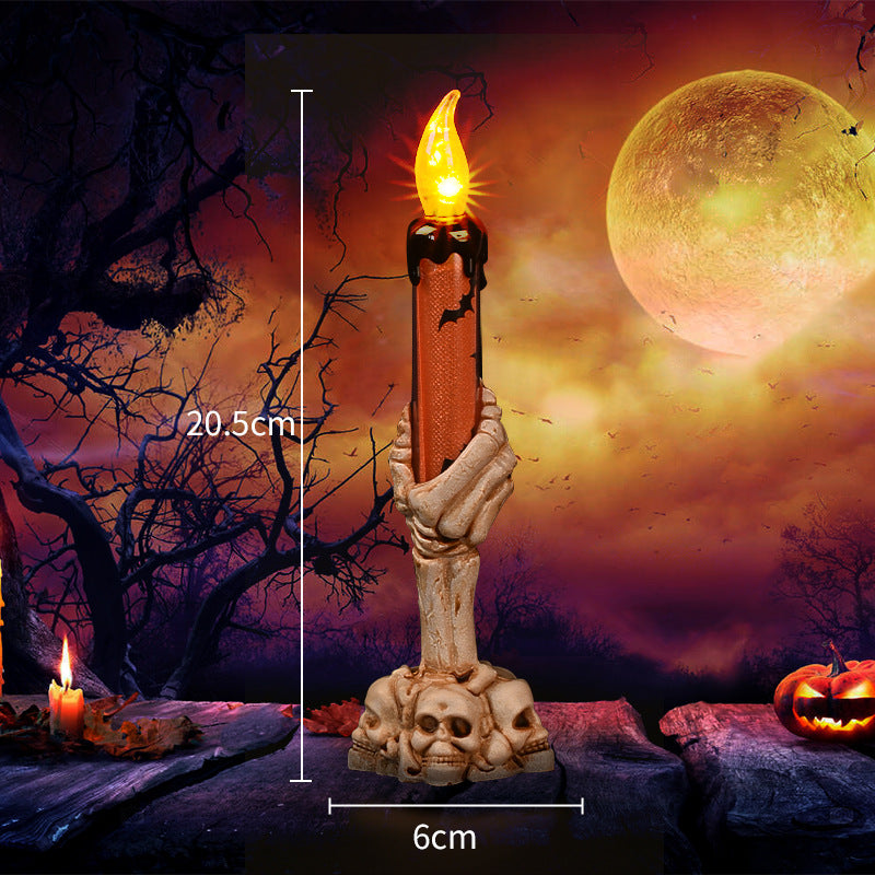 Spooky Candle Holder with Skeleton Hand Base Kalsten