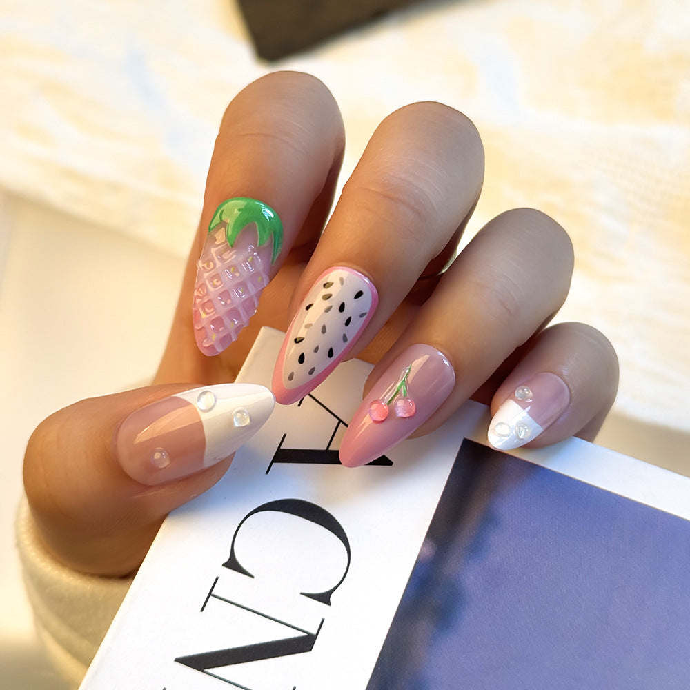 Artistic Fruit-Themed Press-On Nail Set Kalsten