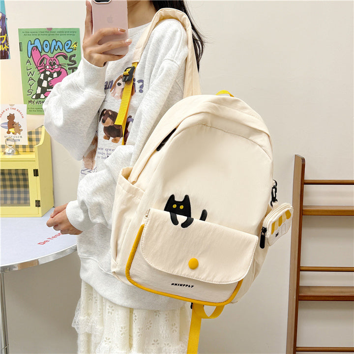 Playful backpack with cat design and versatile compartments Kalsten