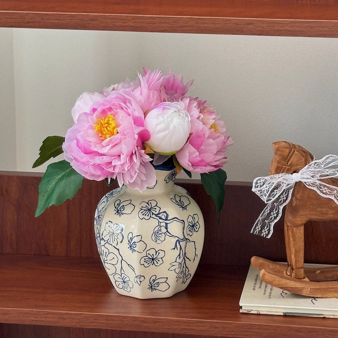Floral-Inspired Decorative Ceramic Vase