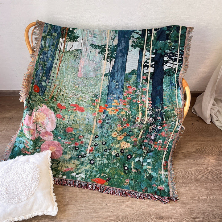 Artistic Nature-Themed Tapestry Blanket