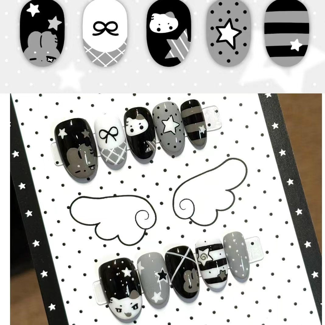 Creative Character-Themed Press-On Nail Art Set Kalsten