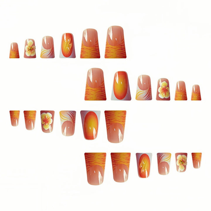 Decorative Floral Press-On Nail Set Kalsten
