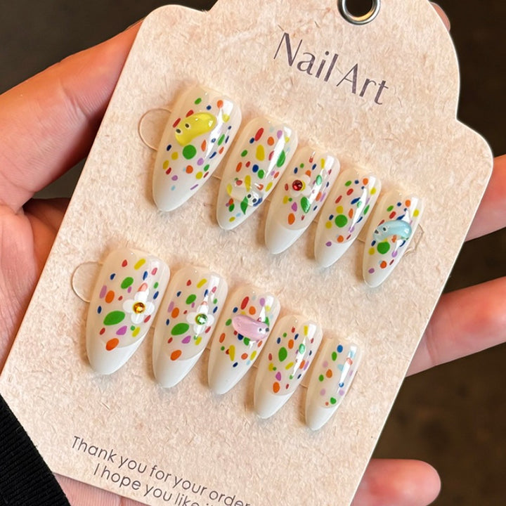 Colorful Artistic Press-On Nail Set Kalsten