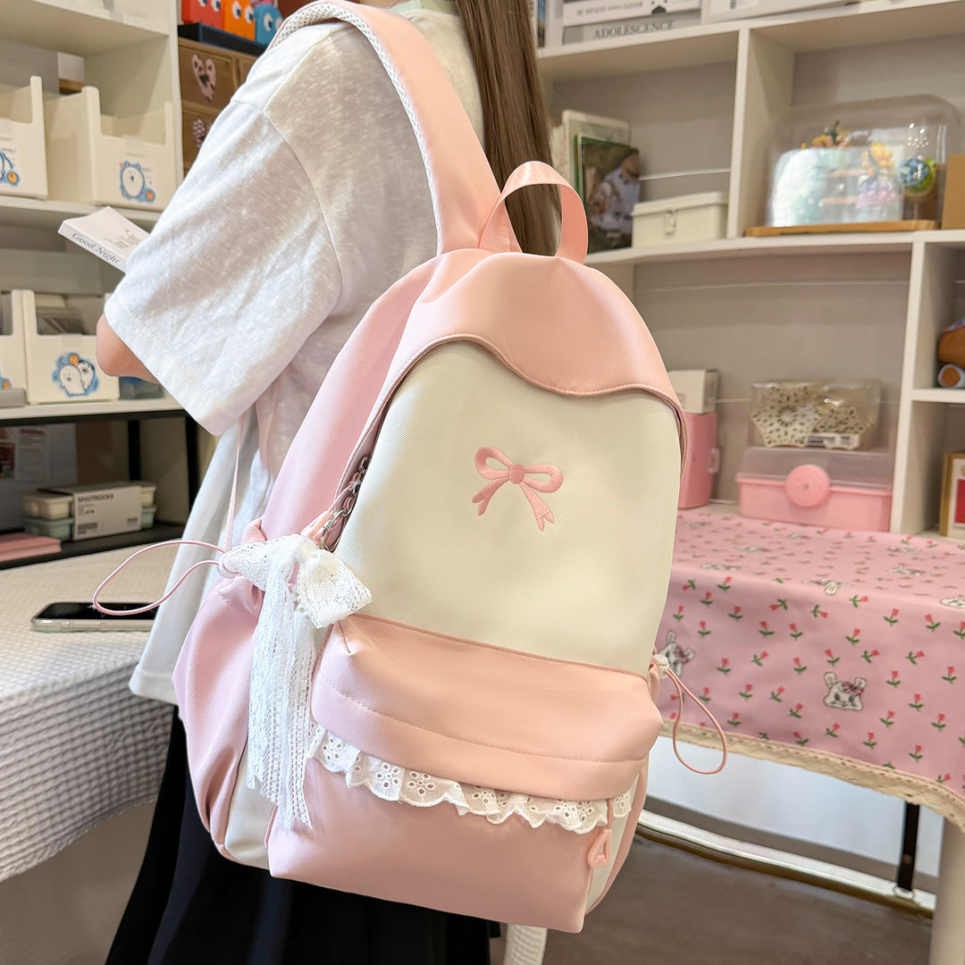 Decorative Bow-Embellished Casual Backpack Kalsten