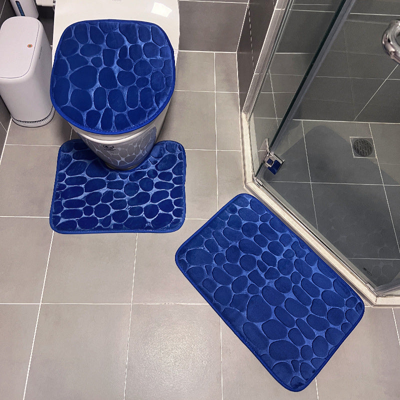 Stone Patterned Bathroom Mat Set