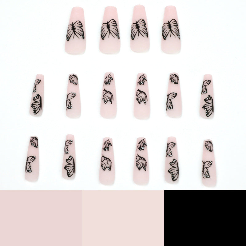 Artistic Nail Extensions with Butterfly Design Kalsten