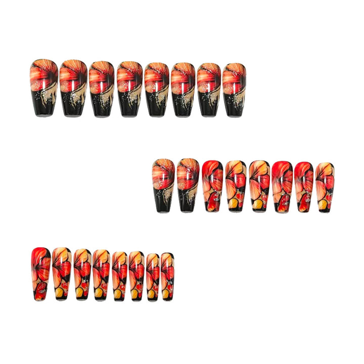 Artificial Nails In Elegant Flower Design Kalsten