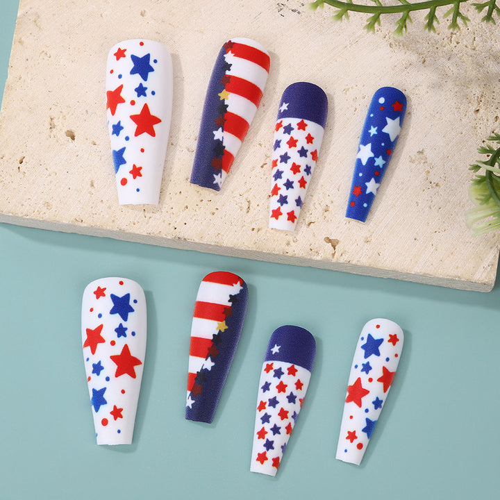 Artificial nails with patriotic star design Kalsten