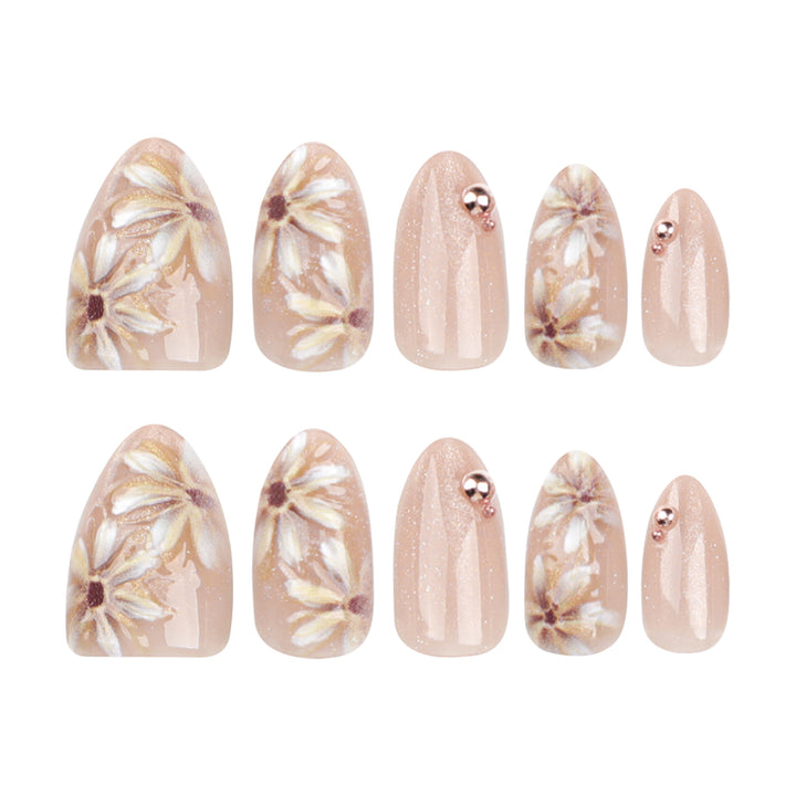 Artful Nail Extensions with 3D Flower Design Kalsten