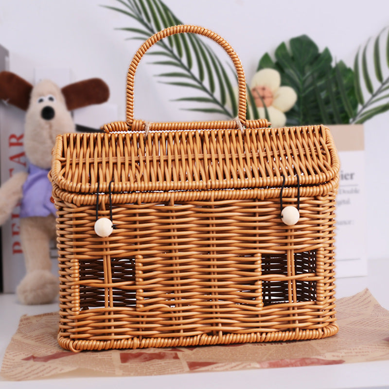 Charming Woven Storage Basket with Lid Kalsten
