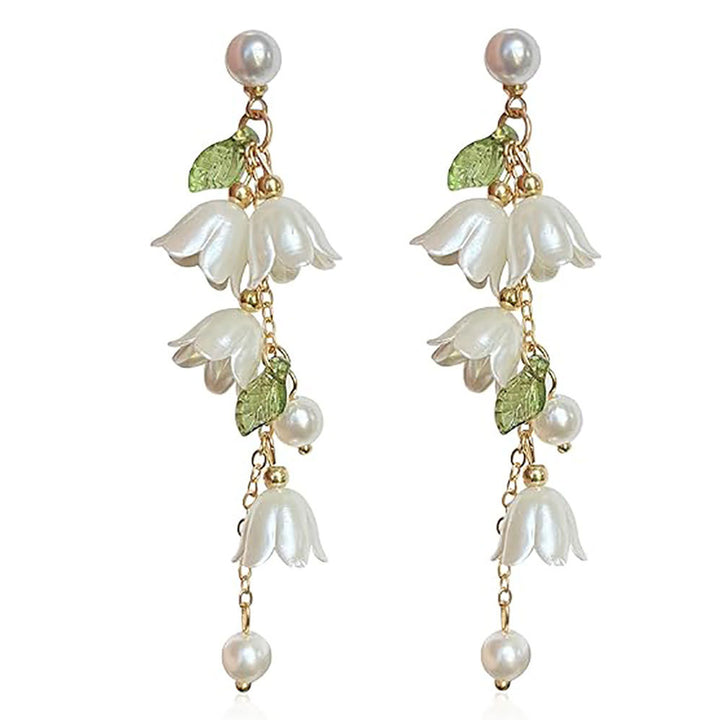 Floral Pearl Dangle Earrings Kalsten