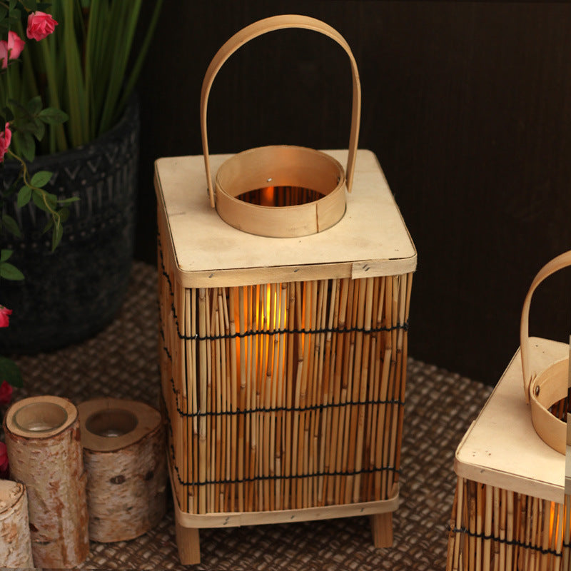 Stylish lantern made of natural materials Kalsten
