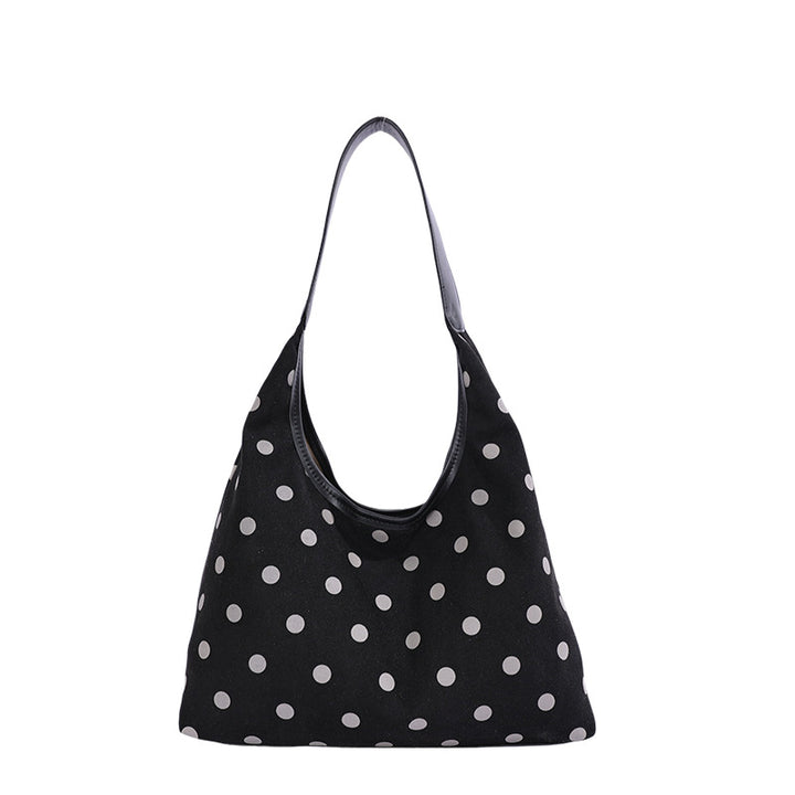 Polka Dot Suede Shopping Tote