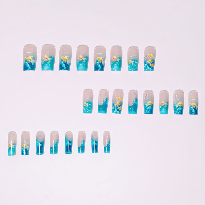 Creative art nails with maritime goldfish design Kalsten