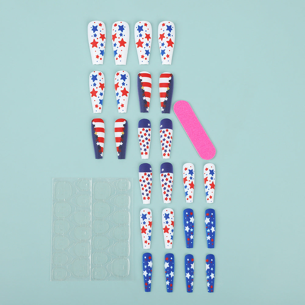 Artificial nails with patriotic star design Kalsten