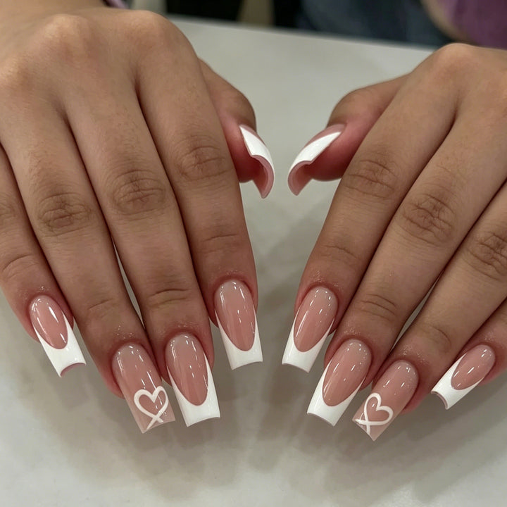 Elegant French Tip Acrylic Nail Extensions Kalsten 1789915776