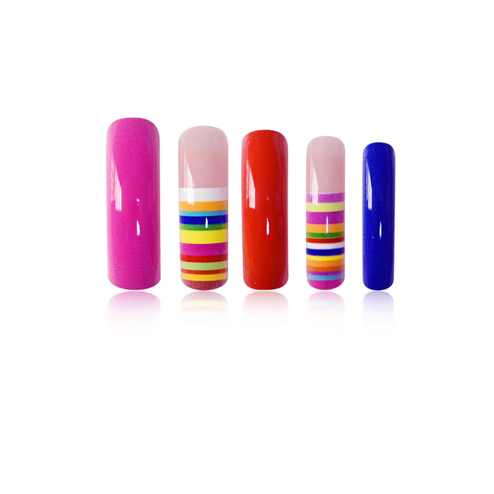 Colorful Artistic Press-On Nail Set Kalsten
