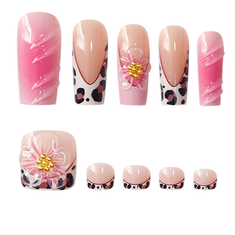 Artistic Floral Press-On Nail Art Kalsten