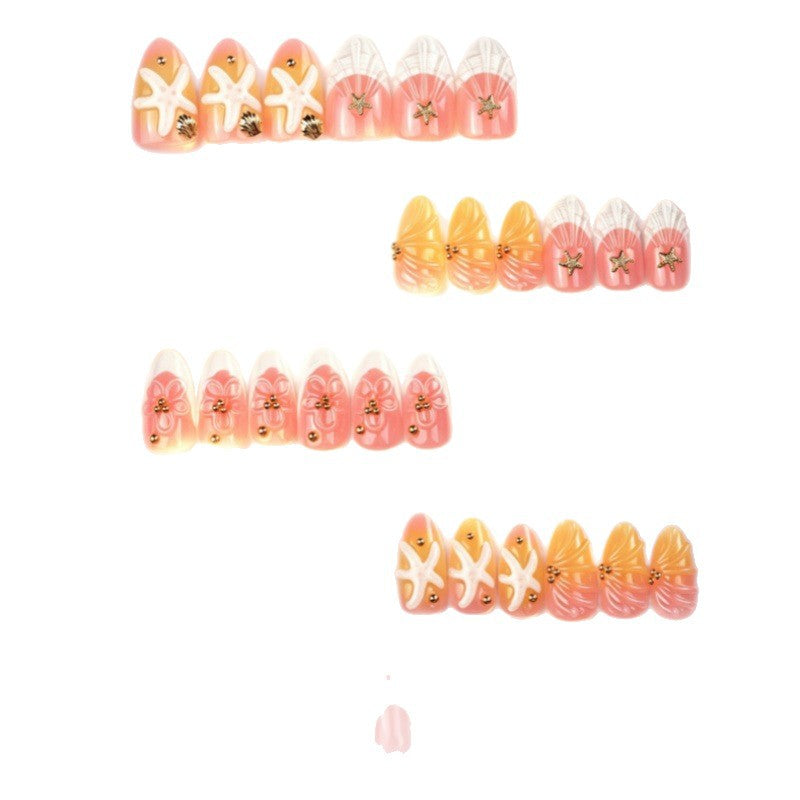 Artistic Press-On Nail Set with Unique Summer Designs Kalsten