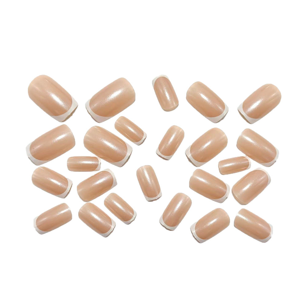 Elegant Artificial Nails with Classic French Manicure Design Kalsten