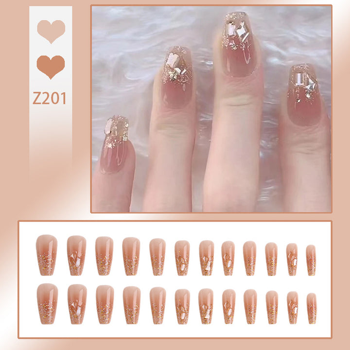 Artificial nails with glamorous glitter accents Kalsten