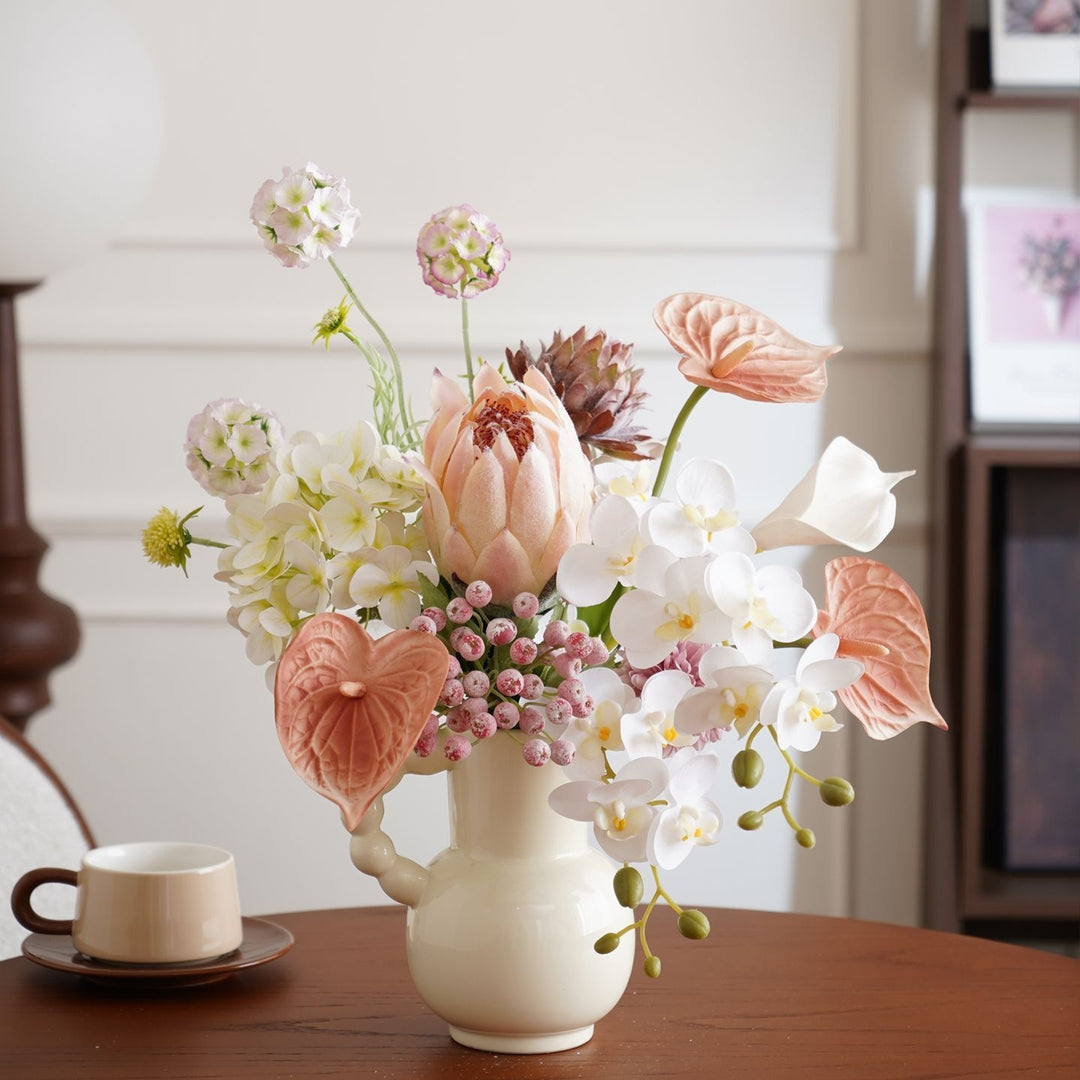 Lifelike Floral Vase Arrangement