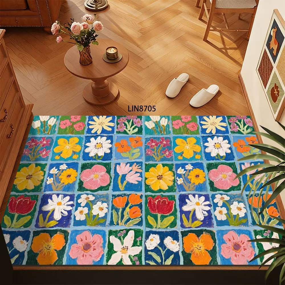 Floral Pattern Decorative Floor Mat Kalsten