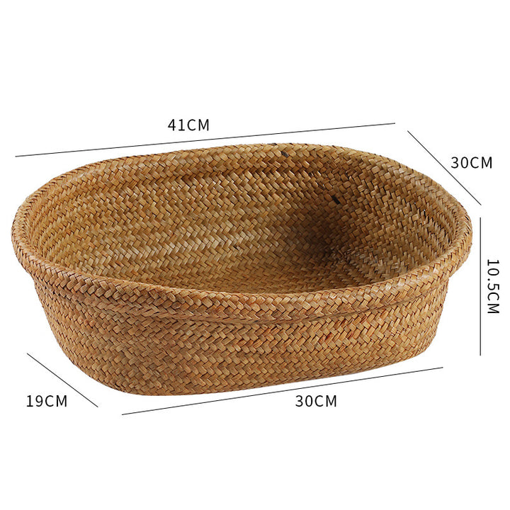 Unisex Oval Storage Basket made of Woven Natural Material Kalsten
