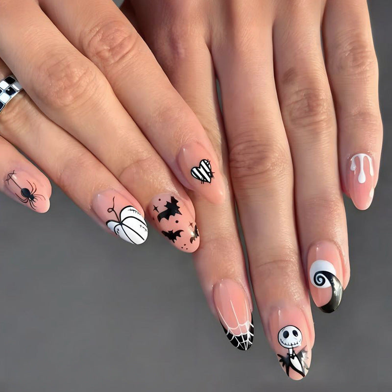 Halloween Artificial Nail Set with Playful-Spooky Designs Kalsten