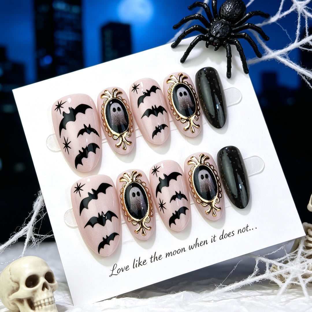 Gothic Halloween-Themed Press-On Nail Art Set