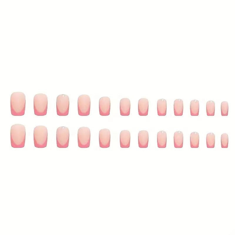 Nail set with elegant French design and glitter accents Kalsten