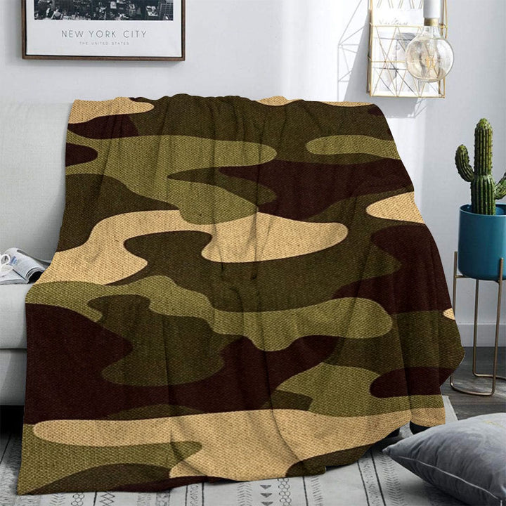 Soft Camo Print Fleece Blanket