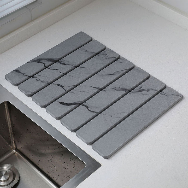Marble Pattern Kitchen Draining Mat