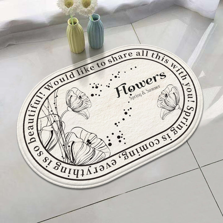Floral Inspirational Welcome Mat