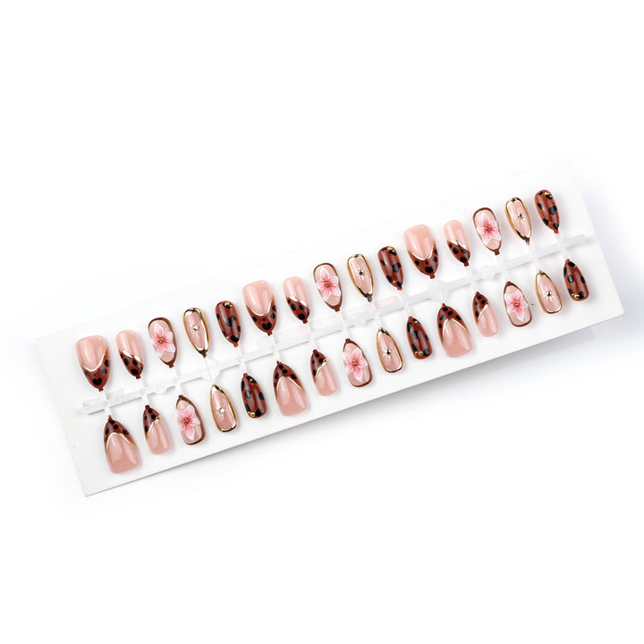 Artistic Floral and Animal Print Press-On Nail Art Set Kalsten