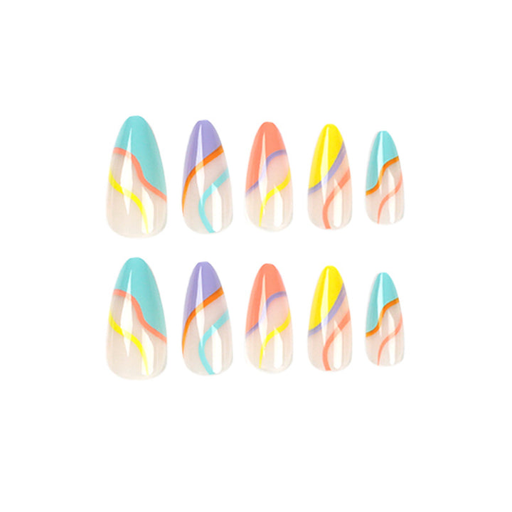Artificial nail extensions with stylish gradient colors and modern designs Kalsten