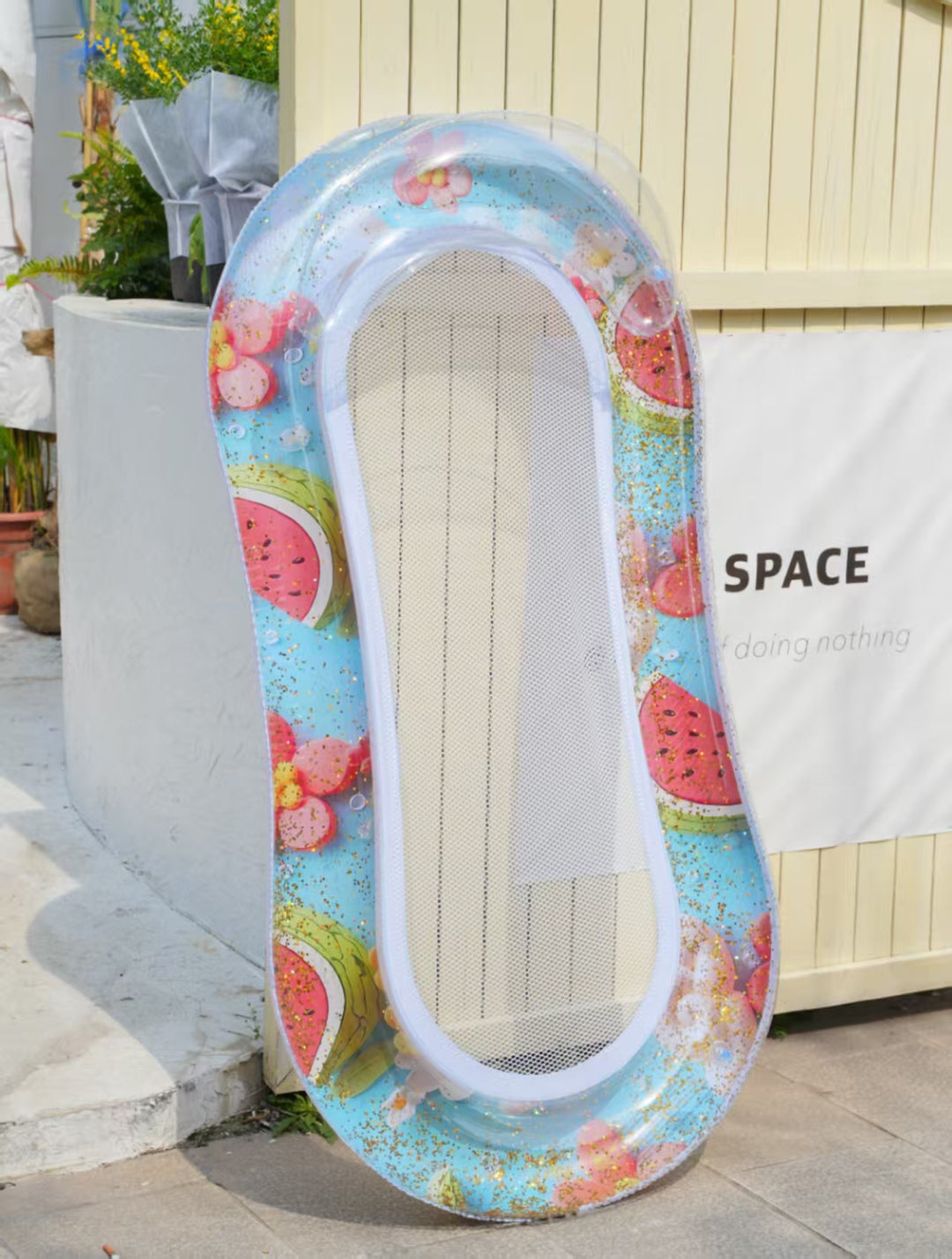 Women's Inflatable Swimming Ring with Watermelon Design Kalsten