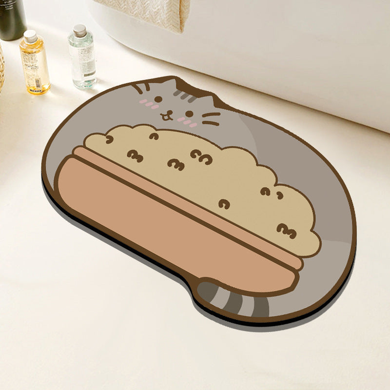 Cute Cartoon Cat Bath Mat
