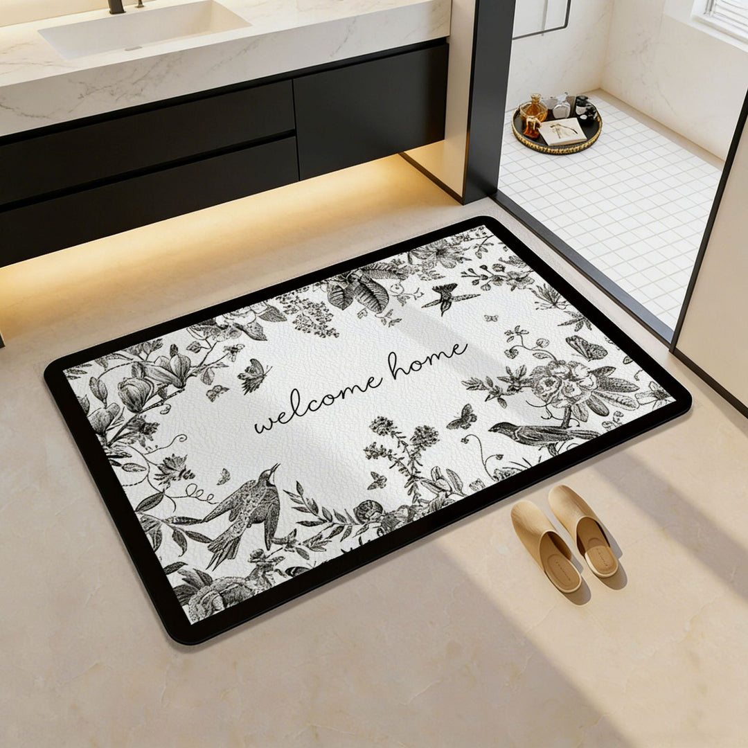 Decorative Citrus-Themed Bath Mat Kalsten