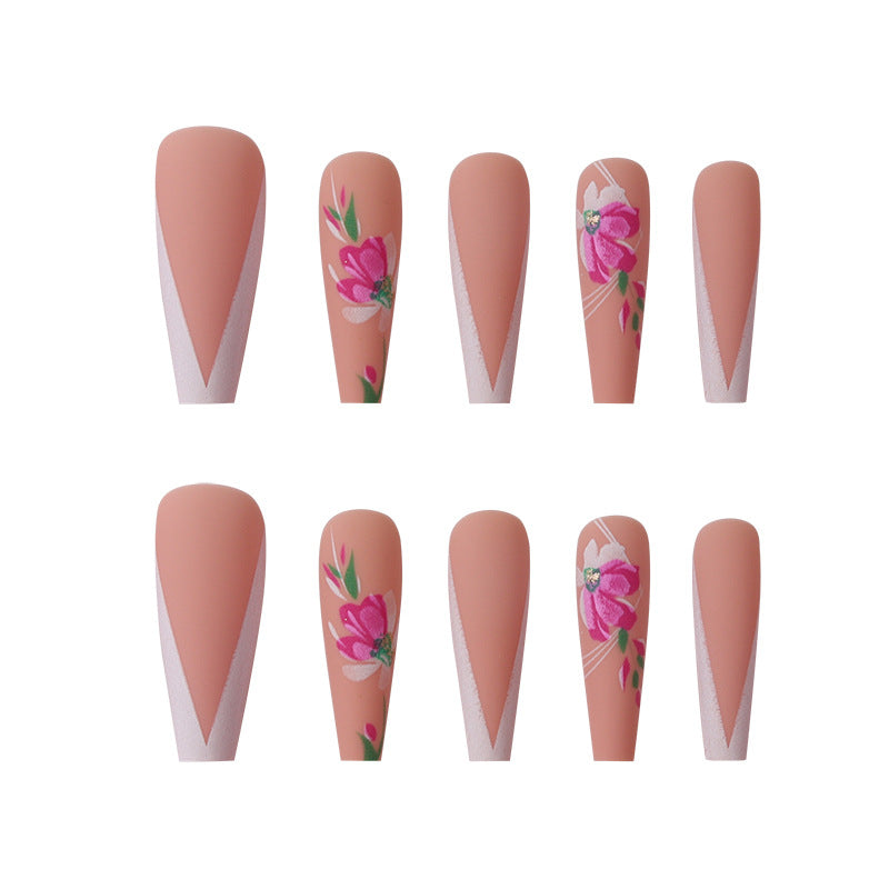 Floral Art Long Stiletto Press-On Nails Kalsten