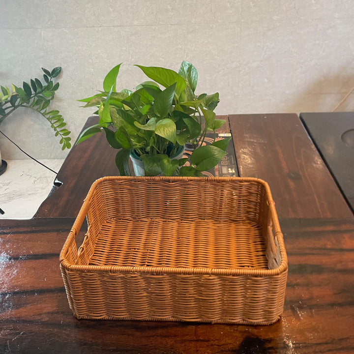 Handcrafted Rectangular Woven Storage Basket Kalsten
