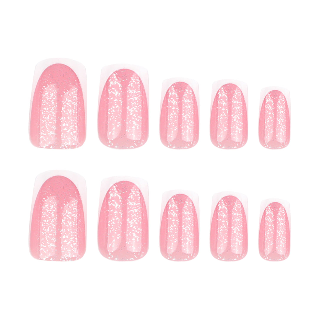 Artful nail decorations with glitter and French tip Kalsten