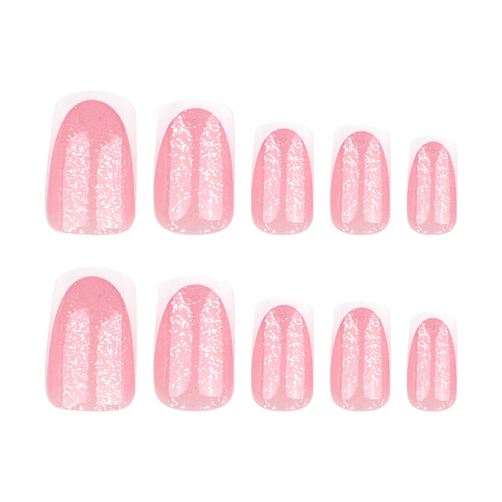 Artful nail decorations with glitter and French tip Kalsten