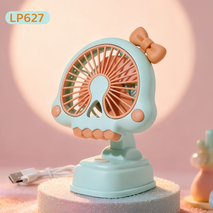 Ladies Portable Hand Fan in Unique Skull Design Kalsten