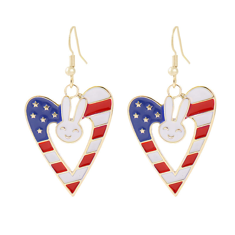 Women nan enamel horseshoe earrings with star motif and fishhook closure Kalsten