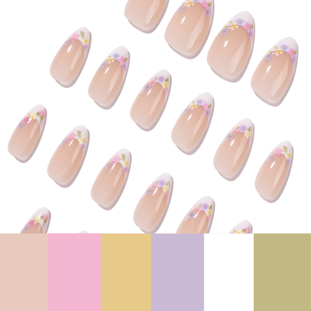 Stylish stiletto nails with floral design Kalsten