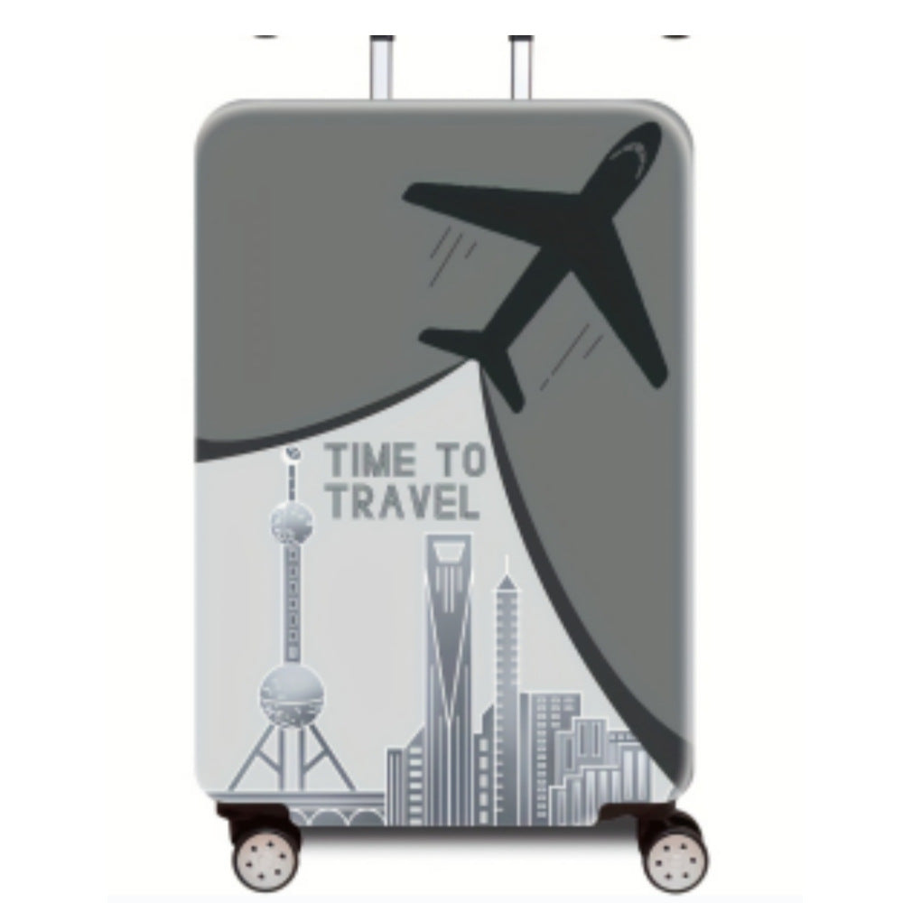 Women's Hard Shell Suitcase with Urban Airplane Design Kalsten